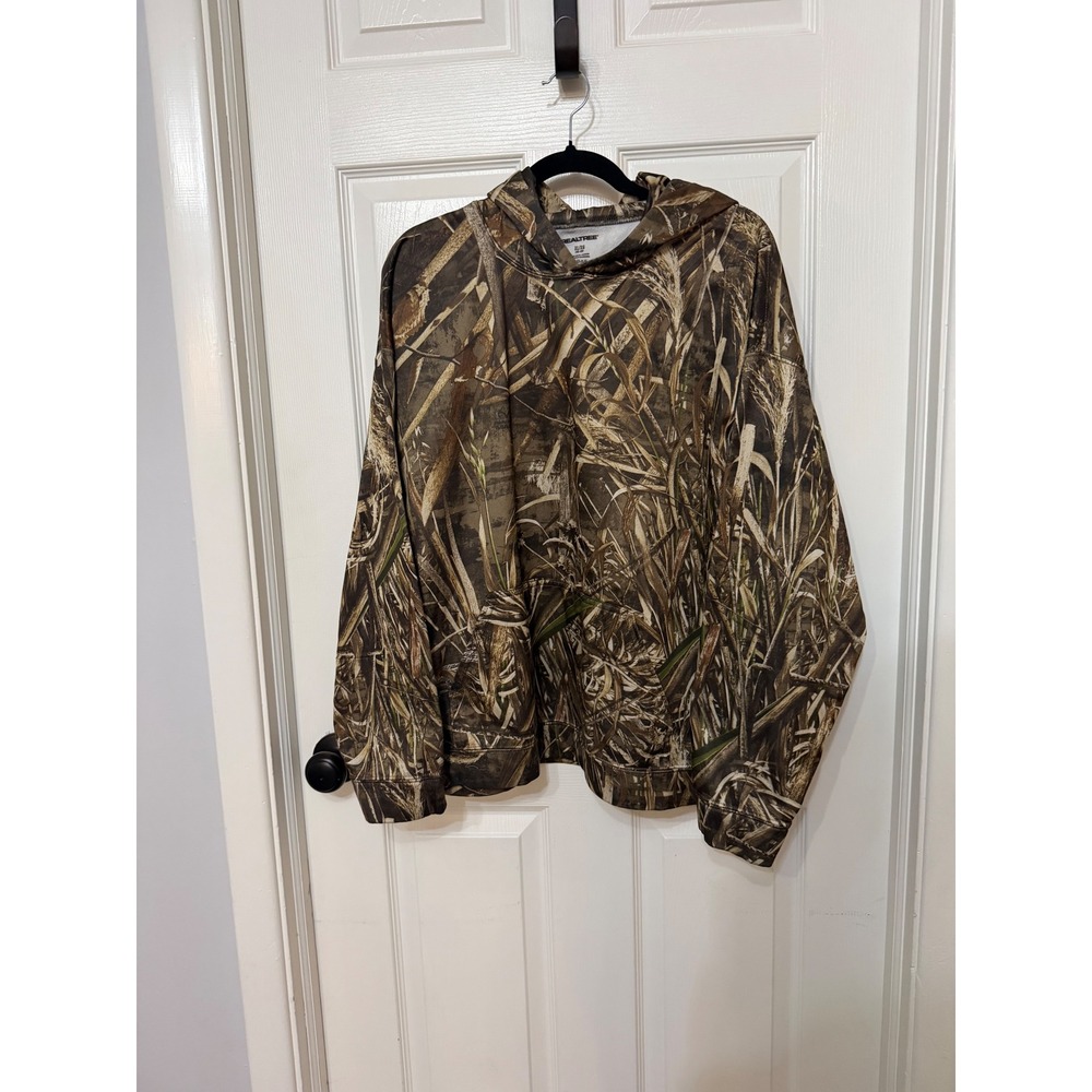 Realtree Mens Camo Hoodie XL Waterfowl Marsh Grass Hunting Pullover Sweatshirt